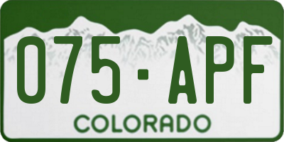 CO license plate 075APF