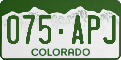 CO license plate 075APJ