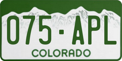 CO license plate 075APL