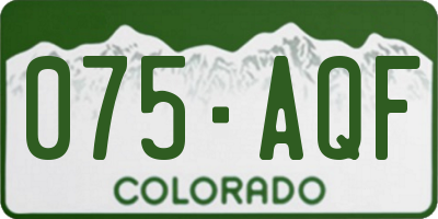 CO license plate 075AQF