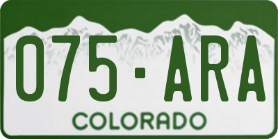CO license plate 075ARA