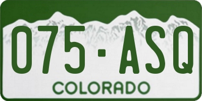 CO license plate 075ASQ