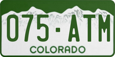 CO license plate 075ATM