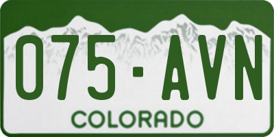 CO license plate 075AVN