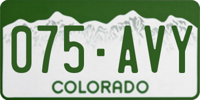CO license plate 075AVY