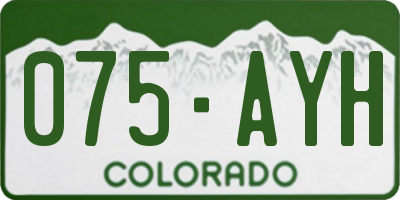 CO license plate 075AYH