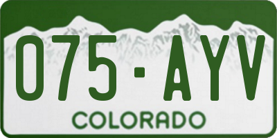 CO license plate 075AYV