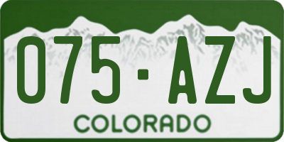 CO license plate 075AZJ