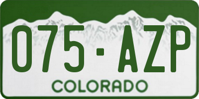 CO license plate 075AZP