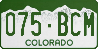 CO license plate 075BCM