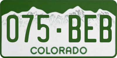 CO license plate 075BEB