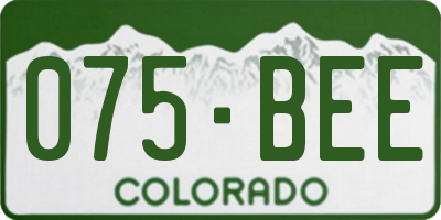 CO license plate 075BEE