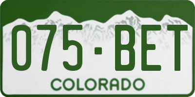 CO license plate 075BET