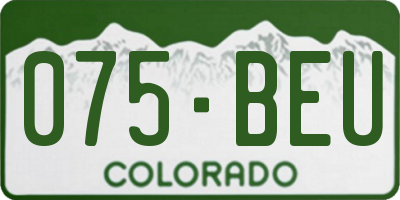 CO license plate 075BEU