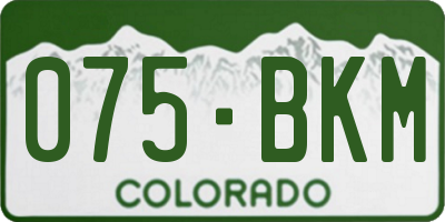 CO license plate 075BKM