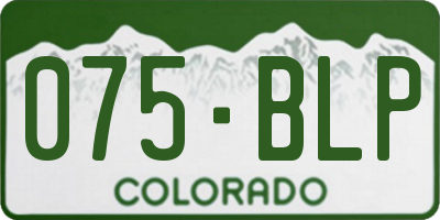 CO license plate 075BLP