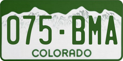 CO license plate 075BMA