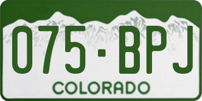CO license plate 075BPJ