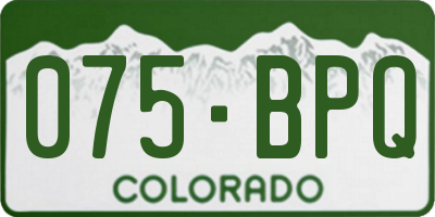 CO license plate 075BPQ