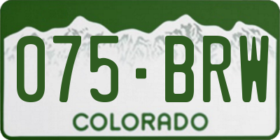 CO license plate 075BRW