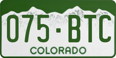 CO license plate 075BTC