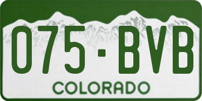 CO license plate 075BVB