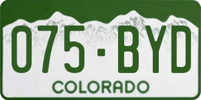 CO license plate 075BYD
