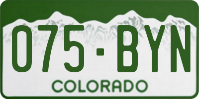 CO license plate 075BYN
