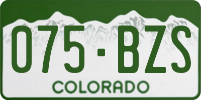 CO license plate 075BZS
