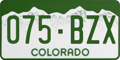 CO license plate 075BZX