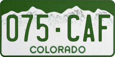 CO license plate 075CAF