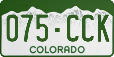 CO license plate 075CCK
