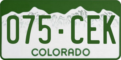 CO license plate 075CEK