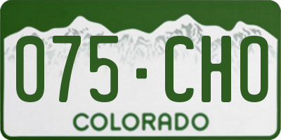 CO license plate 075CHO