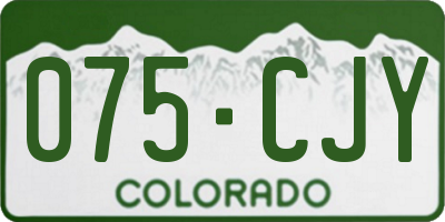 CO license plate 075CJY