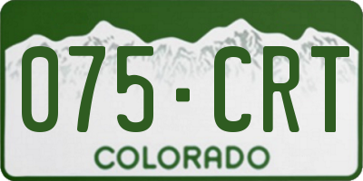 CO license plate 075CRT