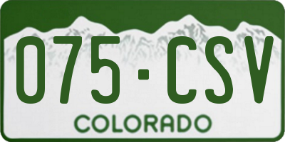 CO license plate 075CSV