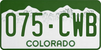 CO license plate 075CWB