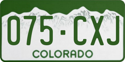 CO license plate 075CXJ