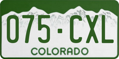 CO license plate 075CXL