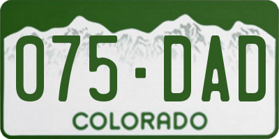 CO license plate 075DAD