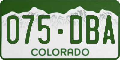 CO license plate 075DBA