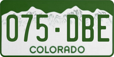CO license plate 075DBE