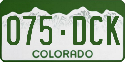 CO license plate 075DCK