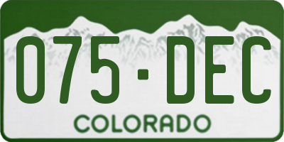 CO license plate 075DEC