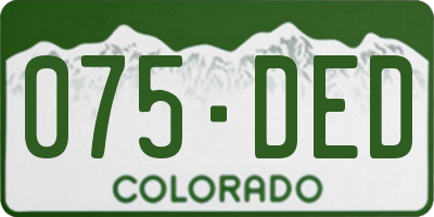 CO license plate 075DED