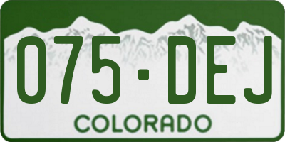CO license plate 075DEJ