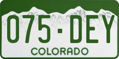 CO license plate 075DEY