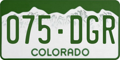 CO license plate 075DGR