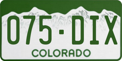 CO license plate 075DIX